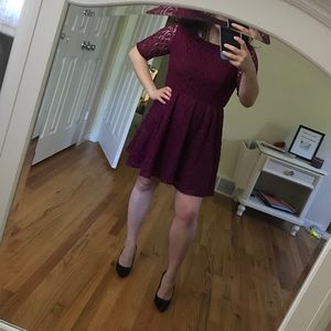 Wine Lace Dress